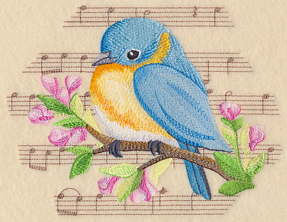 Songbird Bluebird in Watercolor