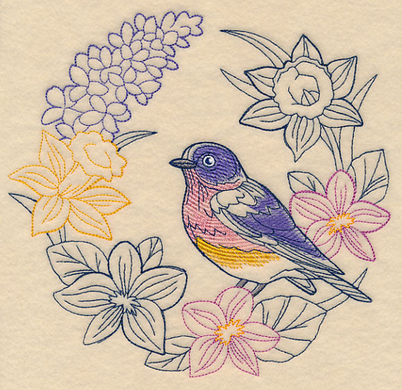 Colors of Spring Bluebird Wreath