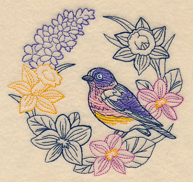 Colors of Spring Bluebird Wreath