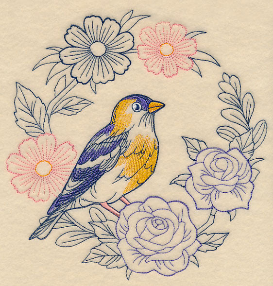 Colors of Spring Goldfinch Wreath