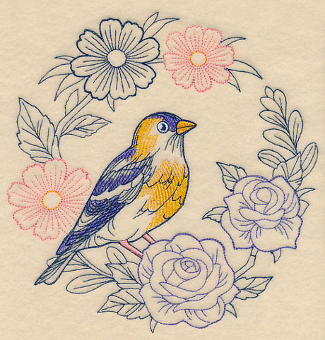 Colors of Spring Goldfinch Wreath
