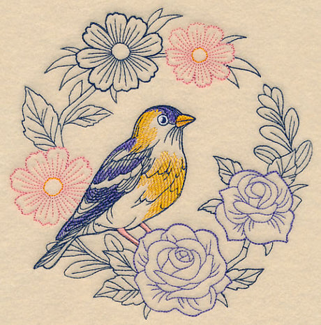 Colors of Spring Goldfinch Wreath