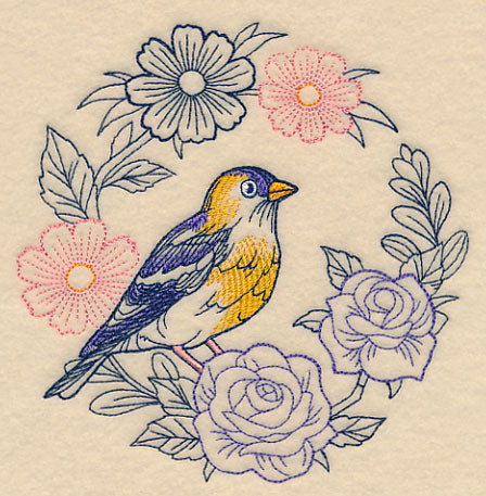 Colors of Spring Goldfinch Wreath