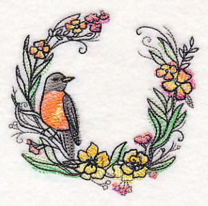 Robin Wreath in Watercolor
