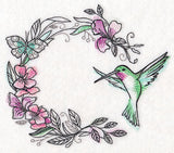 Hummingbird Wreath in Watercolor