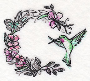 Hummingbird Wreath in Watercolor