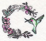 Hummingbird Wreath in Watercolor