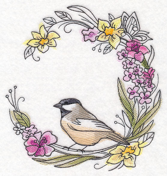 Chickadee Wreath in Watercolor