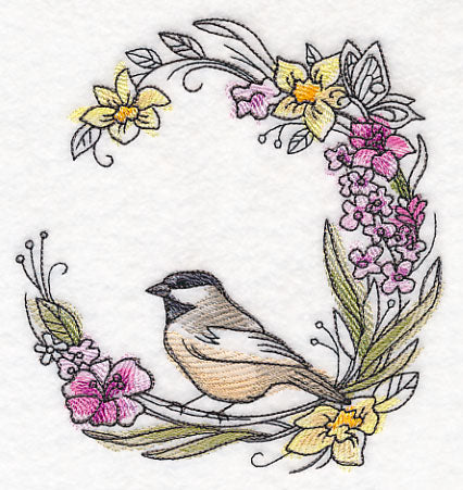Chickadee Wreath in Watercolor