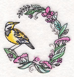 Meadowlark Wreath in Watercolor