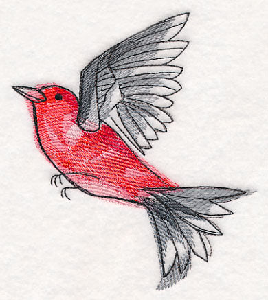 Scarlet Tanager in Watercolor