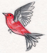 Scarlet Tanager in Watercolor