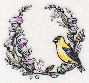 Goldfinch Wreath in Watercolor