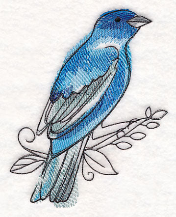 Indigo Bunting in Watercolor