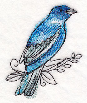 Indigo Bunting in Watercolor