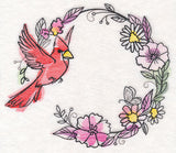 Cardinal Wreath in Watercolor