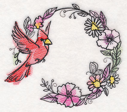 Cardinal Wreath in Watercolor