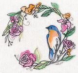 Bluebird Wreath in Watercolor
