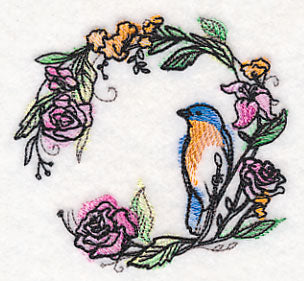 Bluebird Wreath in Watercolor
