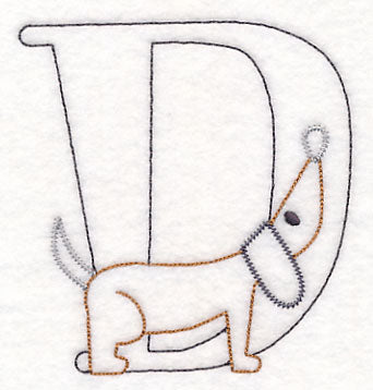 Baby Animals Letter D (Vintage) - 4 1/2 Inch