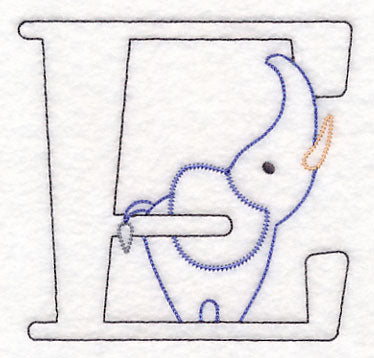Baby Animals Letter E (Vintage) - 4 1/2 Inch