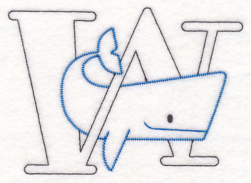 Baby Animals Letter W (Vintage) - 4 1/2 Inch