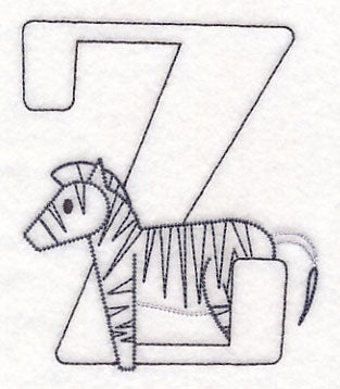 Baby Animals Letter Z (Vintage) - 4 1/2 Inch