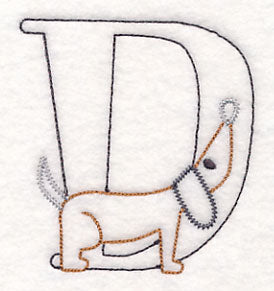 Baby Animals Letter D (Vintage) - 4 1/2 Inch