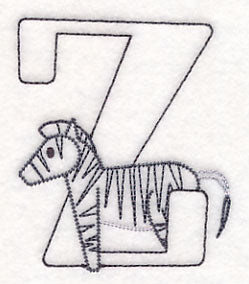 Baby Animals Letter Z (Vintage) - 4 1/2 Inch