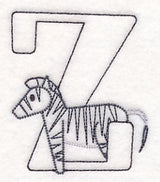 Baby Animals Letter Z (Vintage) - 4 1/2 Inch