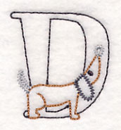 Baby Animals Letter D (Vintage) - 4 1/2 Inch