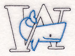 Baby Animals Letter W (Vintage) - 4 1/2 Inch