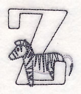 Baby Animals Letter Z (Vintage) - 4 1/2 Inch