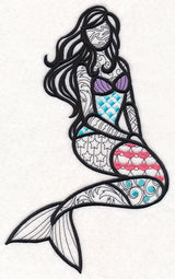 Mystical Mermaid (Blackwork)