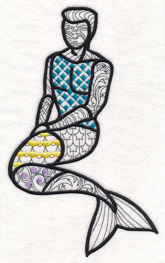 Mystical Merman (Blackwork)