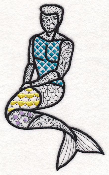 Mystical Merman (Blackwork)