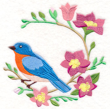 Bluebird and Freesia Wreath