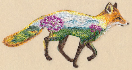 Fox and Landscape in Watercolor