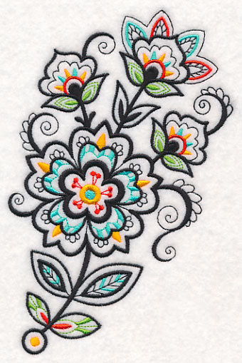 Flower Fancy Spray (Blackwork)