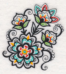 Flower Fancy Spray (Blackwork)