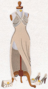 Cream Satin Hollywood Dress Form