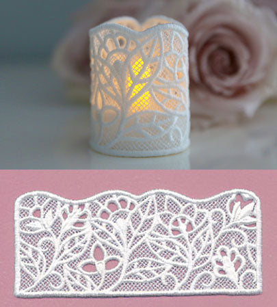 Flower Candle Wrap (Lace)