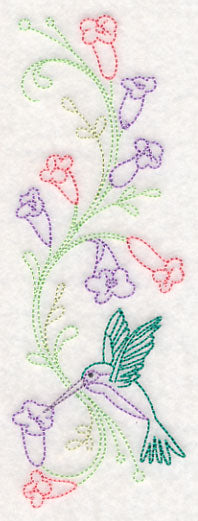 Hummingbird and Blooms Spray (Vintage)