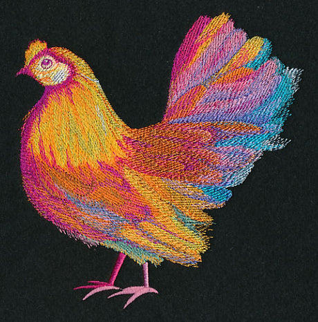 Vibrant Hen in Watercolor