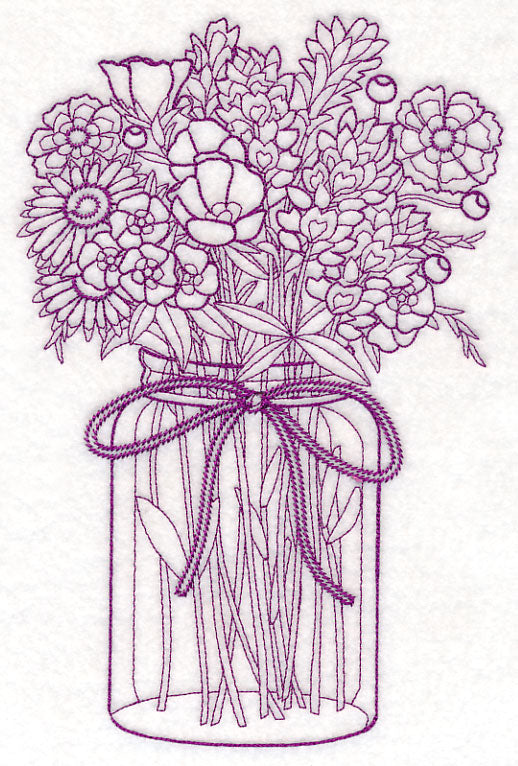 Texas Wildflowers Mason Jar (Vintage)