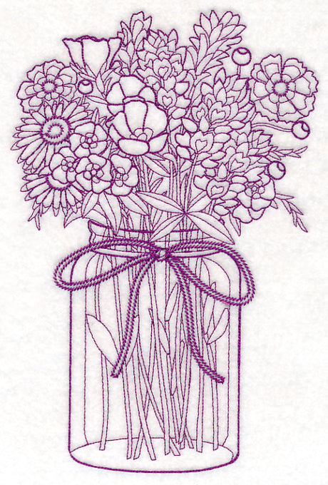 Texas Wildflowers Mason Jar (Vintage)