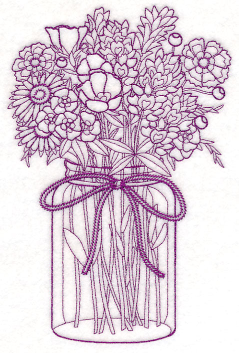 Texas Wildflowers Mason Jar (Vintage)