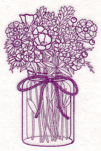 Texas Wildflowers Mason Jar (Vintage)