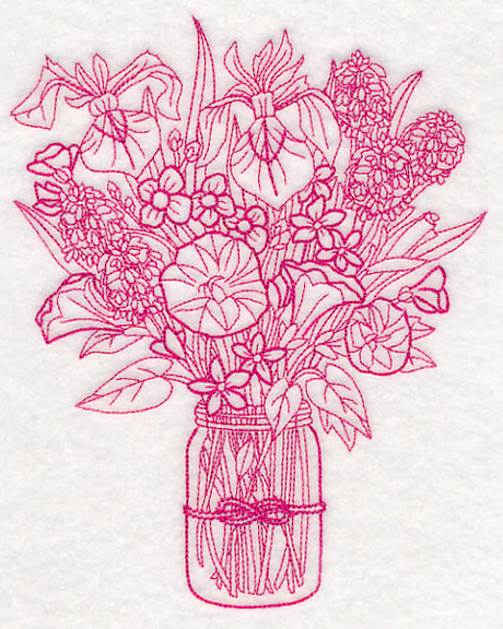 Irish Wildflowers Mason Jar (Vintage)