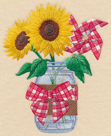Sunflowers and Pinwheel Mason Jar